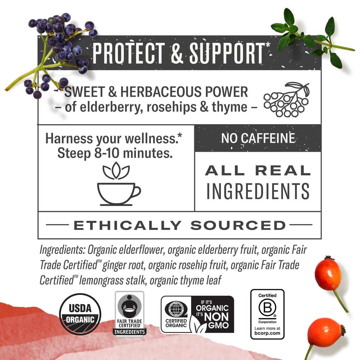 Numi Organic Immune Support tea bags pack offering convenient caffeine-free option