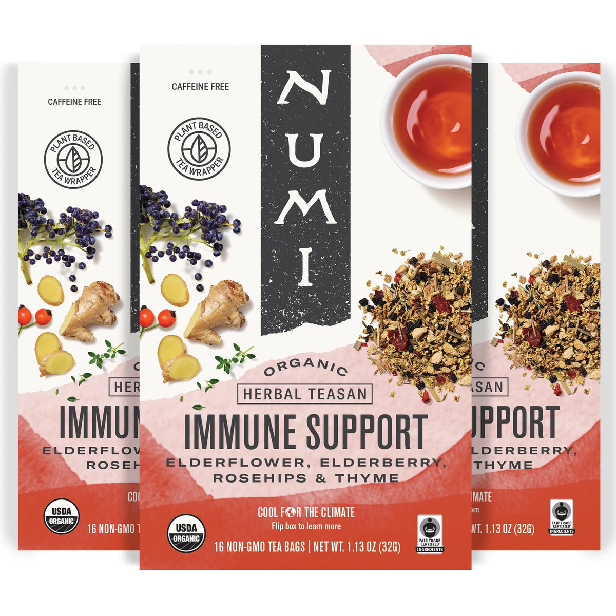 Numi Organic Immune Support tea box front for daily wellness ritual