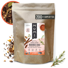 Numi Rooibos Chai Tea loose leaf bulk pouch for bold, flavorful brews.