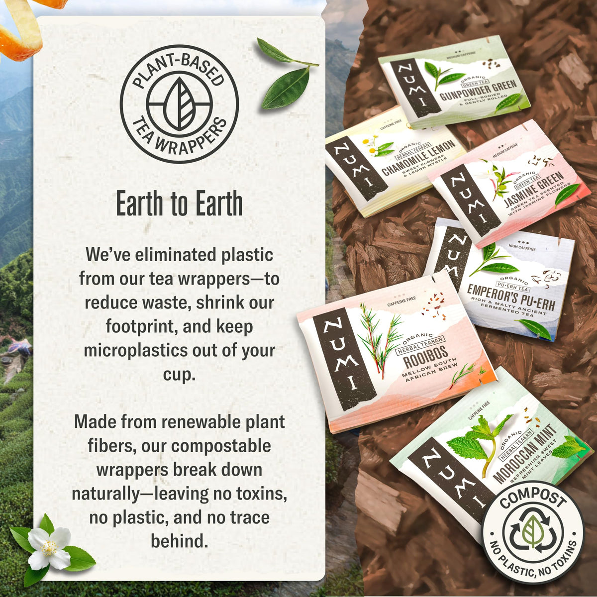 Numi Rooibos vanilla-taste profile for a naturally sweet, comforting cup