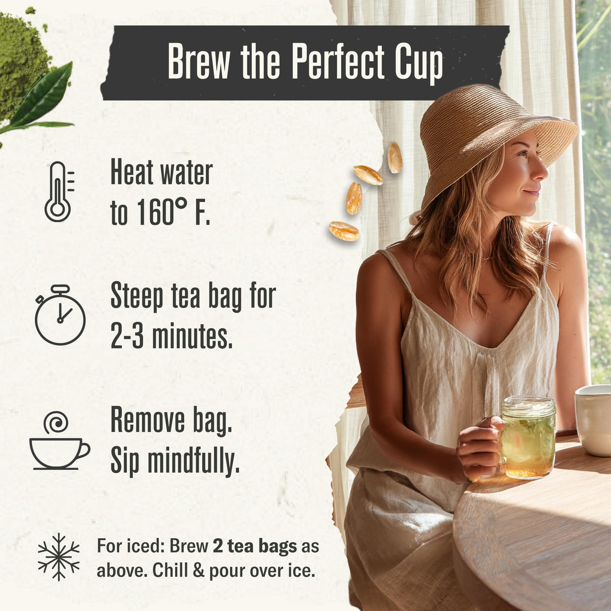 Numi tea bags inside pack highlighting compostable, eco-friendly bags.
