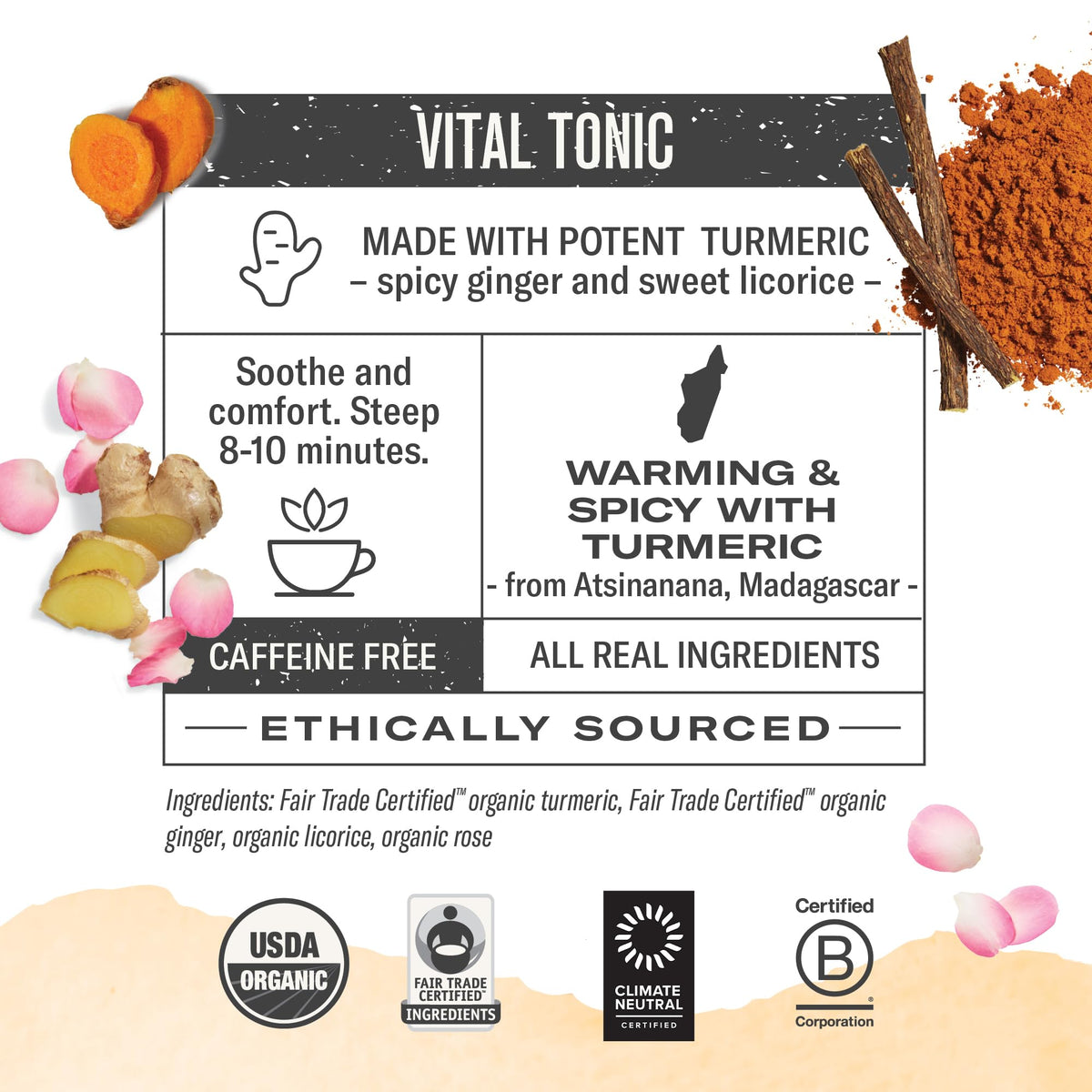 Numi Turmeric Tea brew cup steep capturing rich, full-bodied aroma