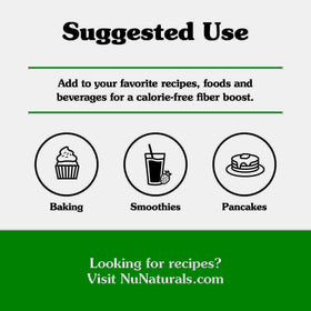 NuNaturals Bamboo Flour packaging emphasizes natural, additive-free composition.