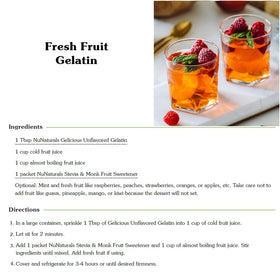 NuNaturals gelatin powder dissolves smoothly, helping create velvety sauces and desserts.