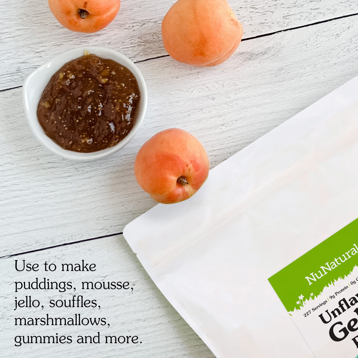 Keto-friendly NuNaturals gelatin powder supports protein-rich meals