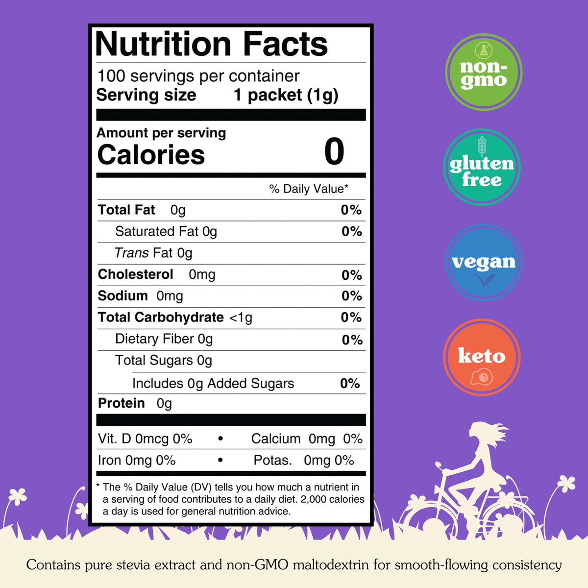 Ethically sourced NuNaturals stevia for a natural sweetener option.