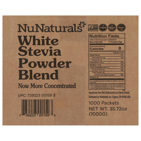 NuNaturals kitchen scene with stevia suggests versatile zero calorie sweetening