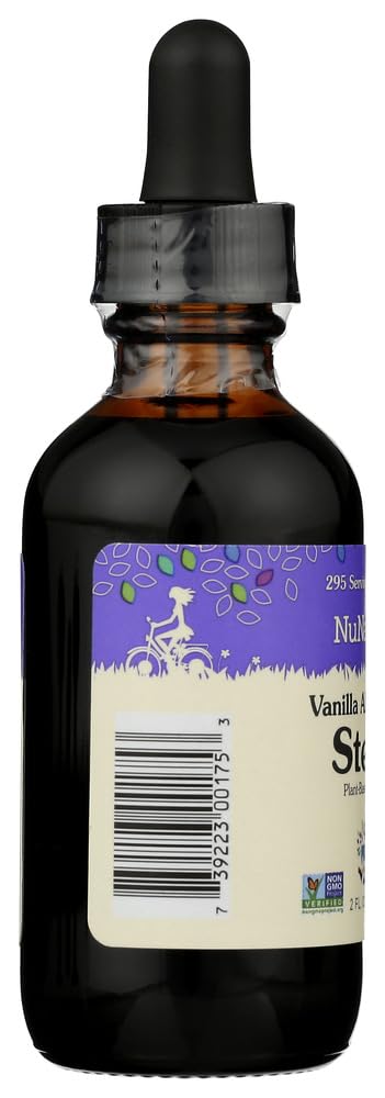 NuNaturals liquid stevia drops being poured to sweeten coffee or tea