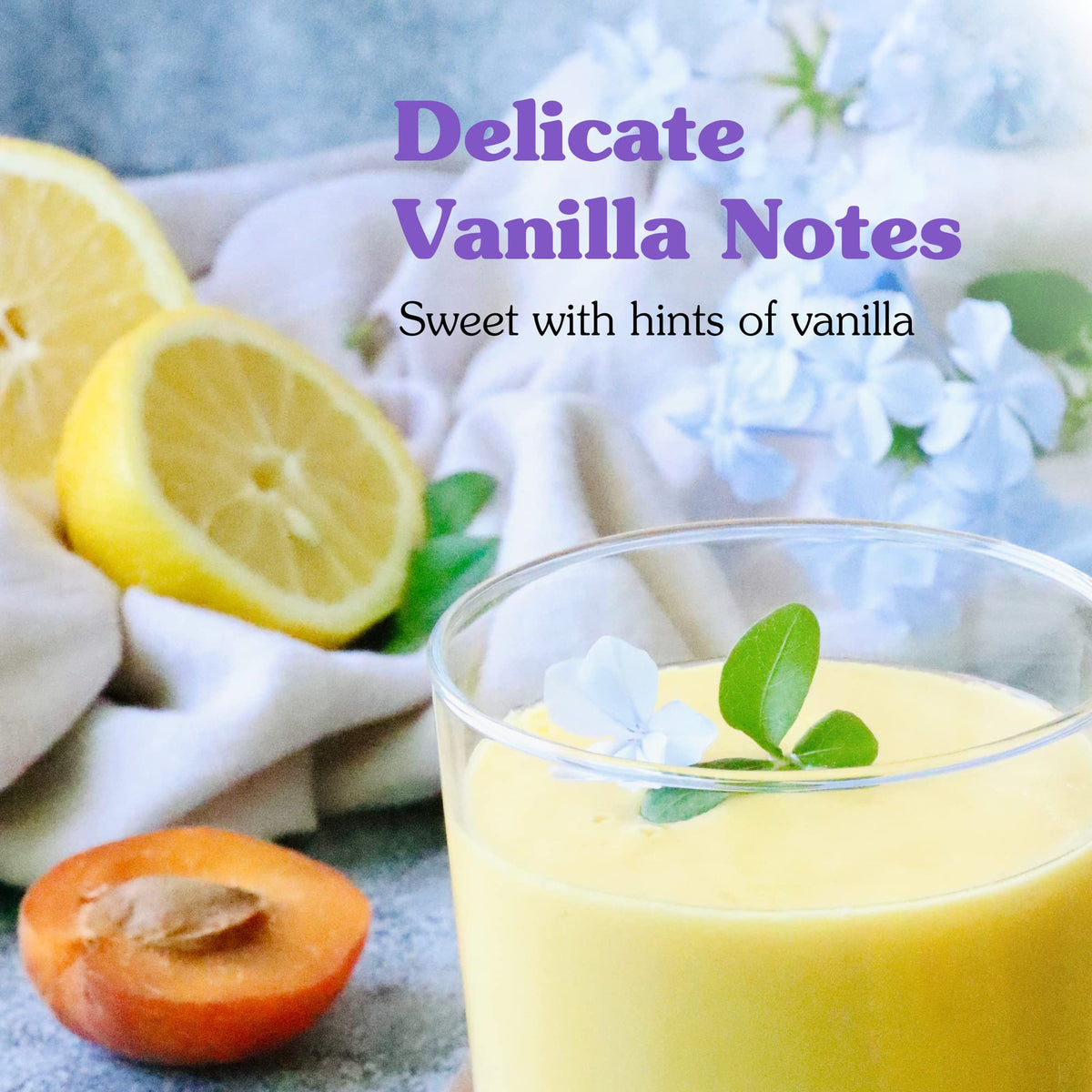 NuNaturals vanilla stevia bottle on counter with clear label for zero calories