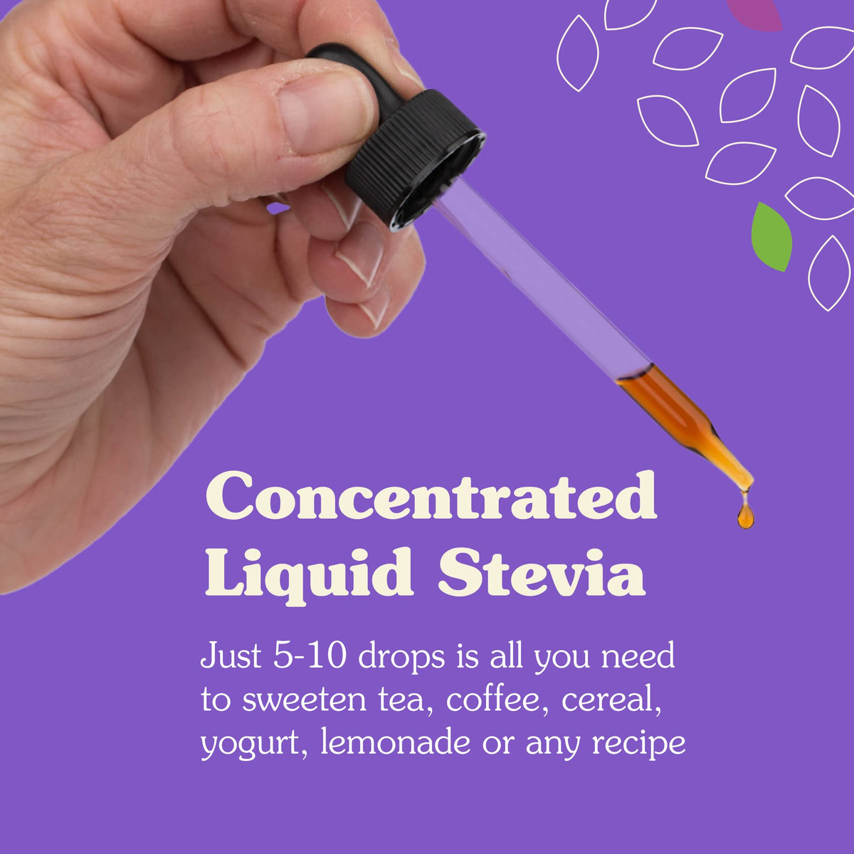 NuNaturals vanilla stevia label close-up highlighting natural ingredients