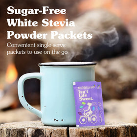 NuNaturals single-serve packets on counter for convenient portion control