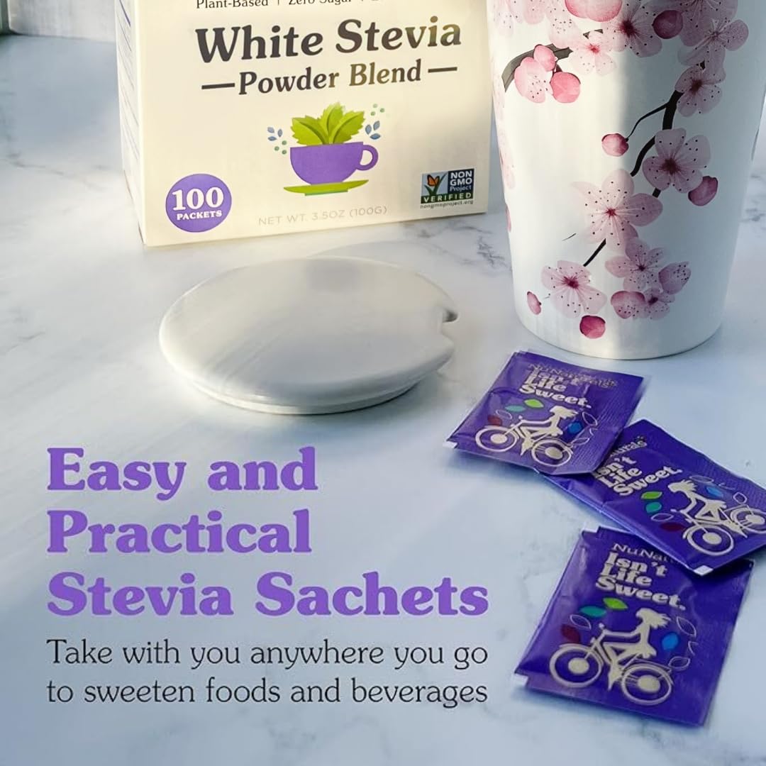 Keto-friendly NuNaturals sugar substitute in easy packet form.