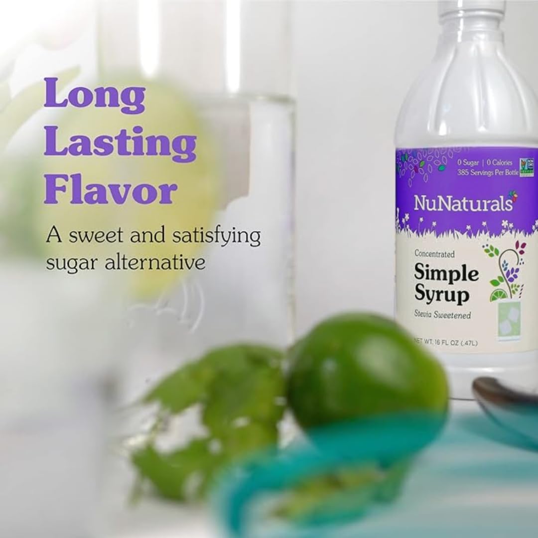 NuNaturals Stevia Simple Syrup baking-glaze shines as a sugar-free dessert glaze.