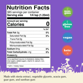NuNaturals Stevia Simple Syrup zero-calorie-count fits low-carb meal plans.