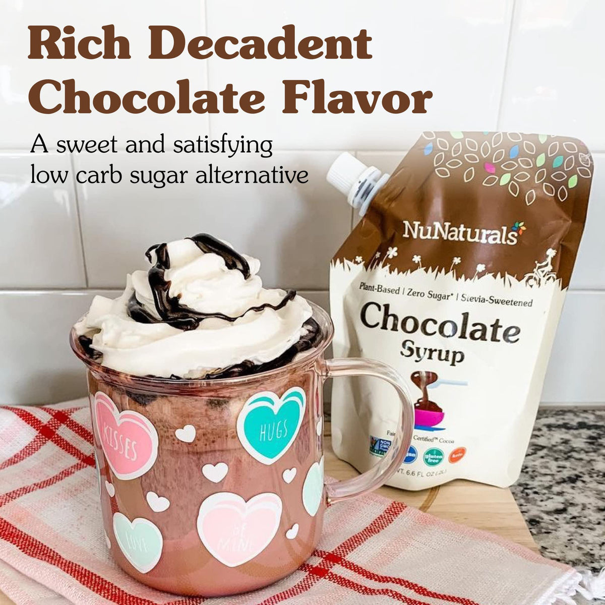 NuNaturals Stevia Syrup adds sweetness to coffee and lattes without sugar.