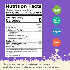 NuNaturals Stevia Syrup dessert bowl topping with rich vanilla aroma