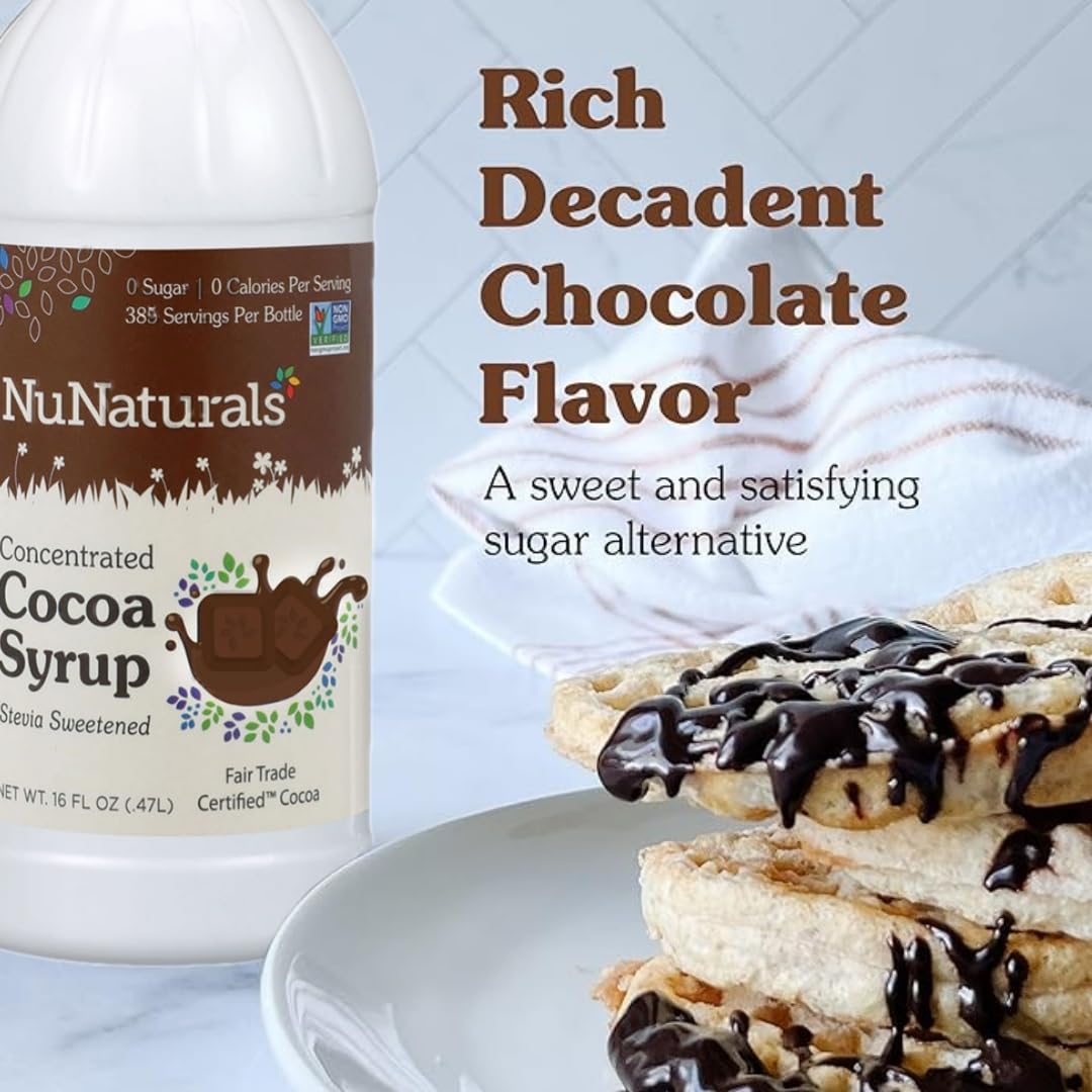 NuNaturals Stevia Syrup ice cream topping adds flavor with zero calories.