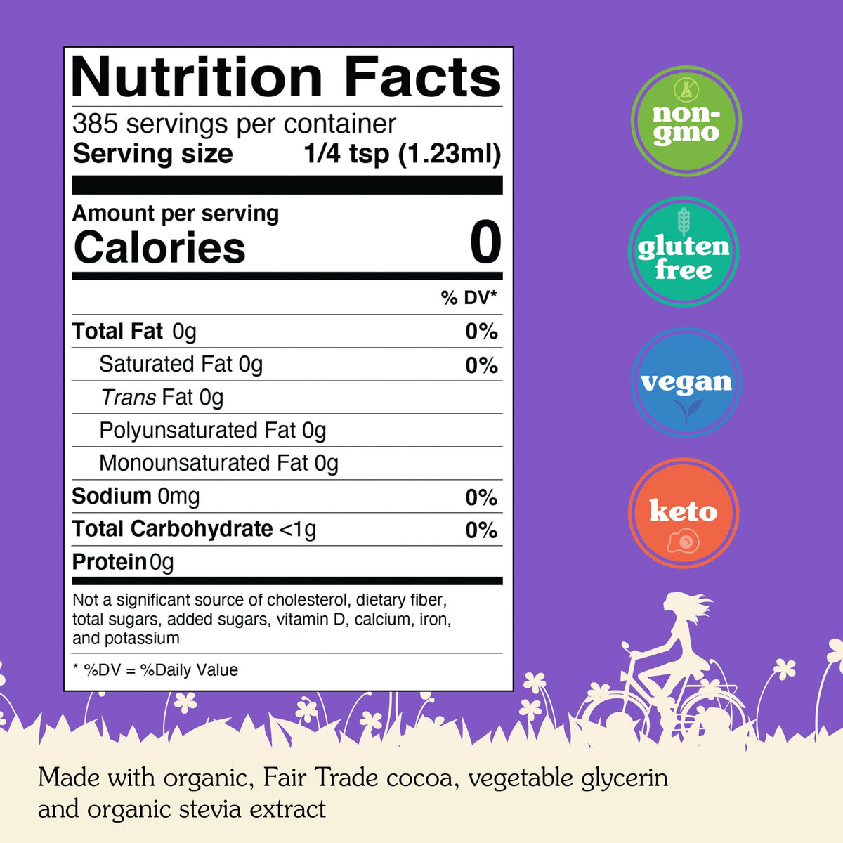 NuNaturals Stevia Syrup keto-friendly packaging appeals to low-carb shoppers.