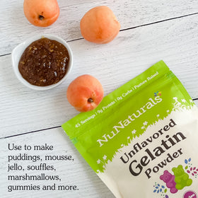 NuNaturals gelatin powder helps gummies and marshmallows set properly.