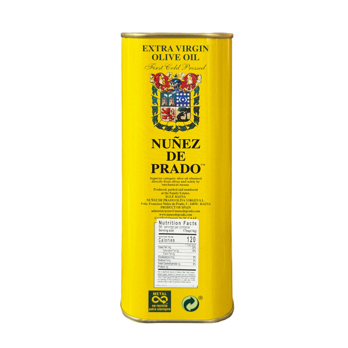Nuñez de Prado label close-up shows Baena origin and organic certification.
