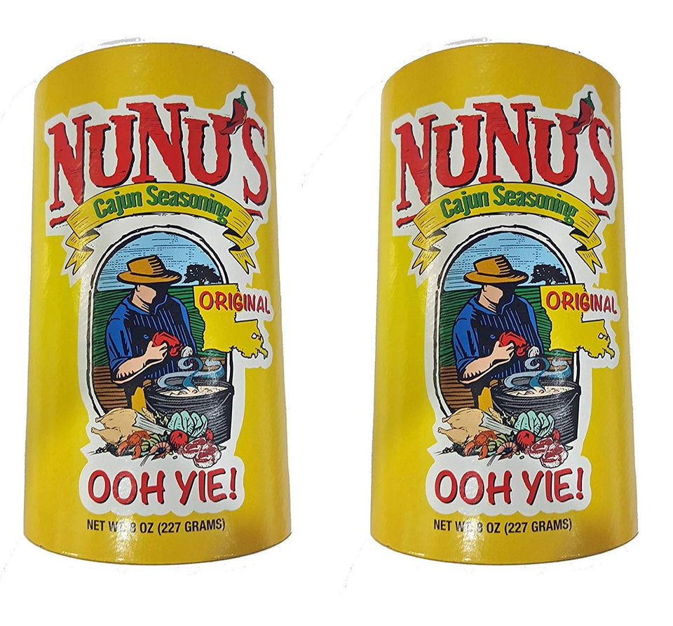 NuNu's Cajun seasoning 8oz shaker front view for bold flavor on meats and seafood