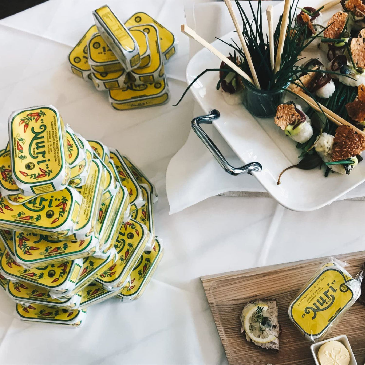 Nuri sardines' ingredients panel with clear labeling and quality cues.