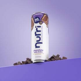 Nurri chocolate shake can, low sugar with 150 calories.