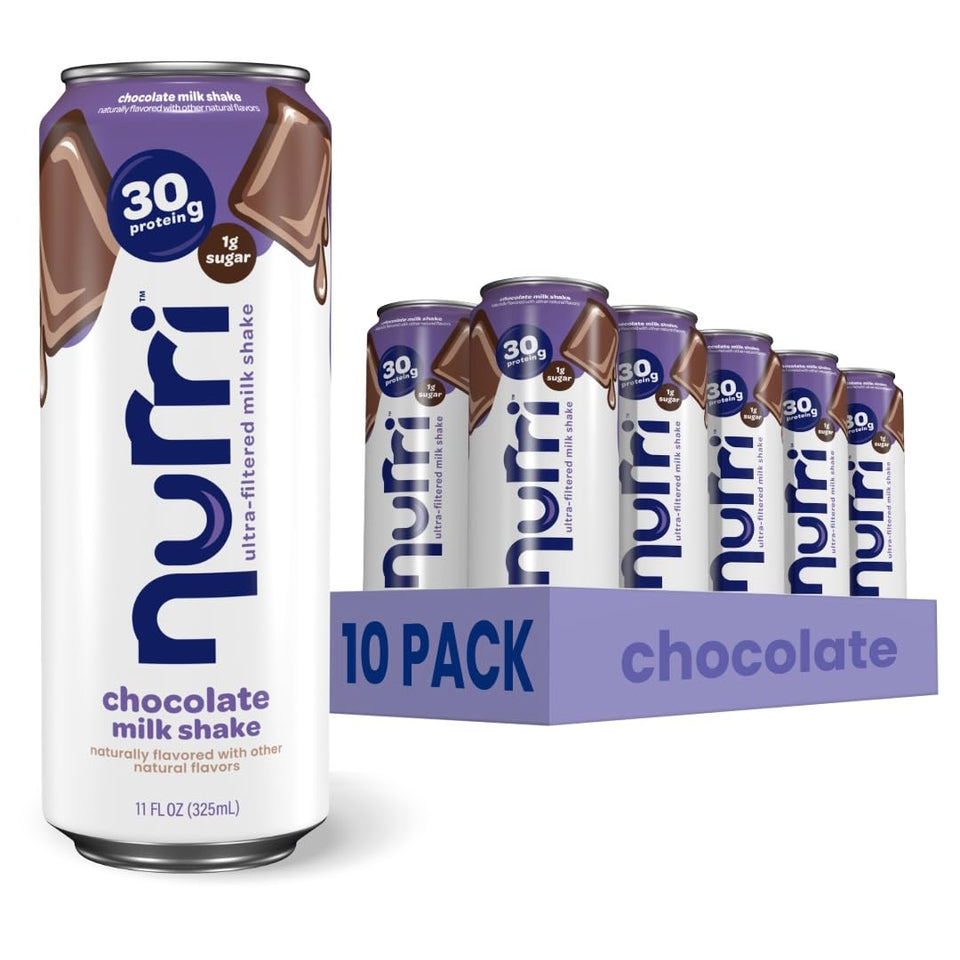 Nurri chocolate protein shake can, lactose-free and protein-rich for daily fueling.