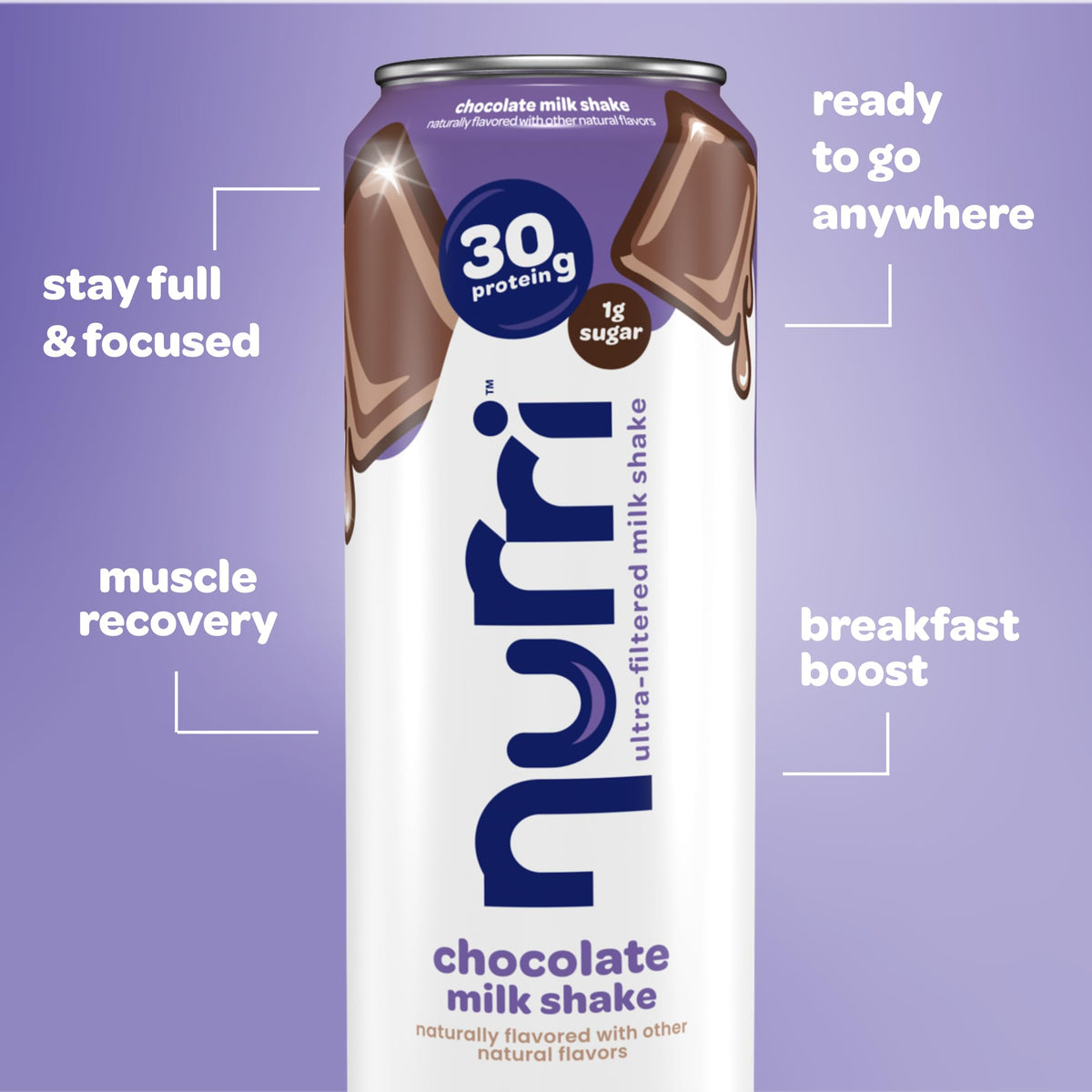 Nurri packaging shown, recyclable aluminum can supporting eco-friendly choice.