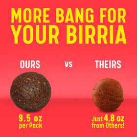 NURRY Birria Bomb Balls ingredients highlight authentic chili spices for depth.