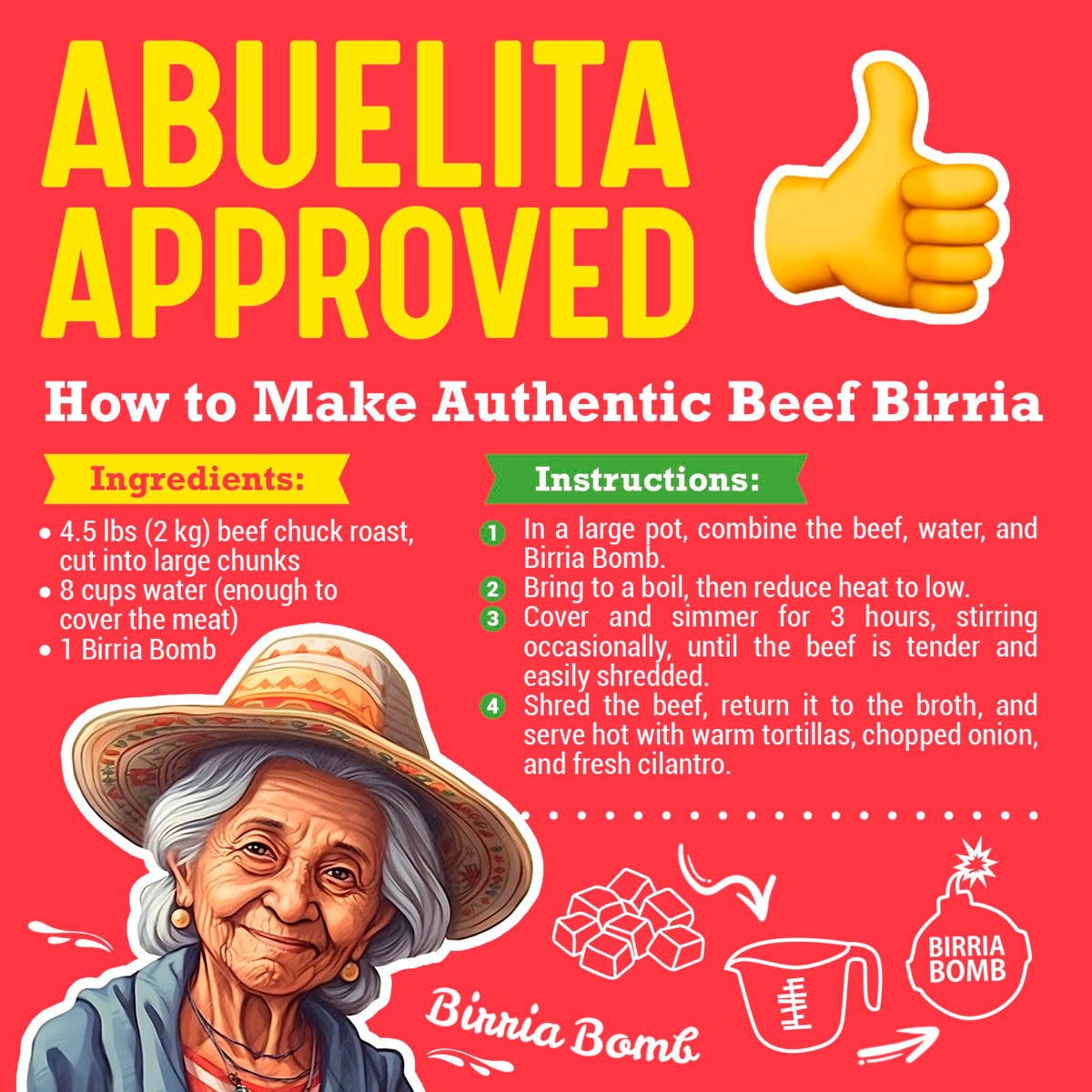 NURRY Birria Bomb Balls used to craft delicious birria tacos.