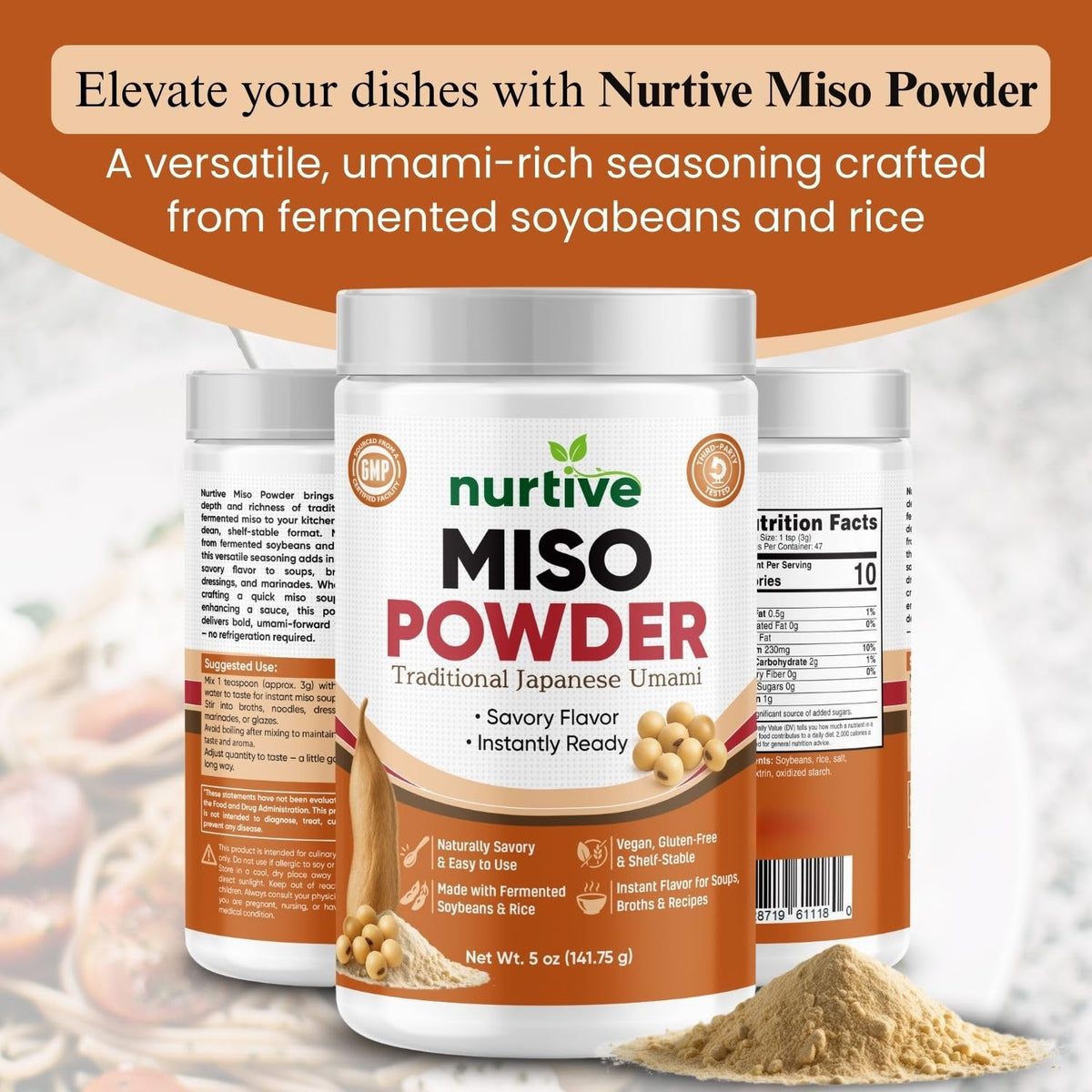 Nurtive Miso Powder dissolving in hot water for instant miso broth
