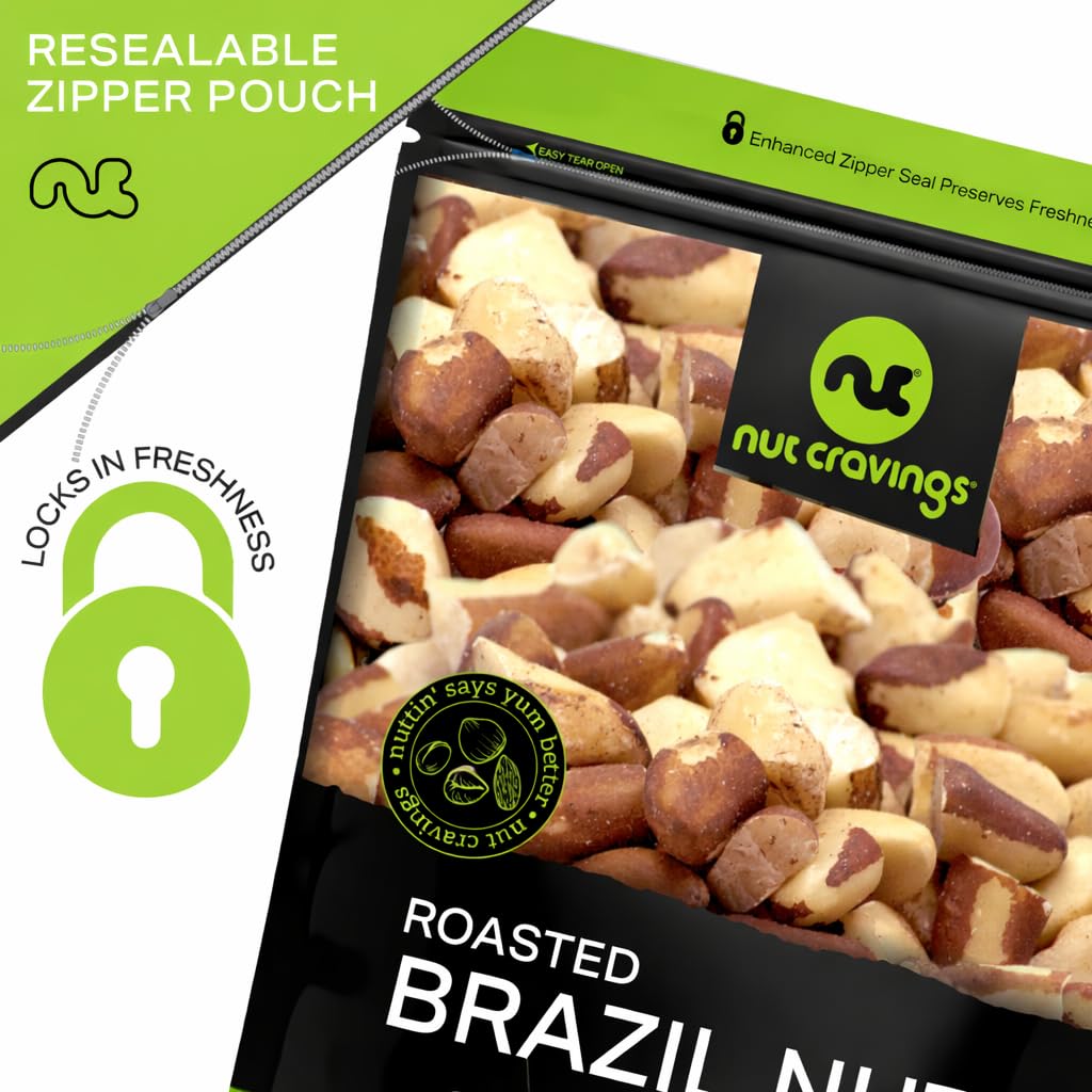 Nut Cravings Brazil Nuts hand-picked by farmers, premium quality visible in the texture.