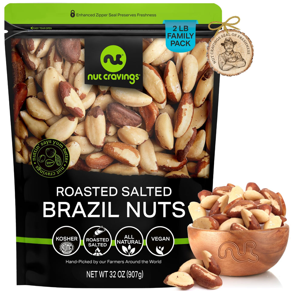 Nut Cravings Brazil nuts roasted and salted, ready for bulk snacking.