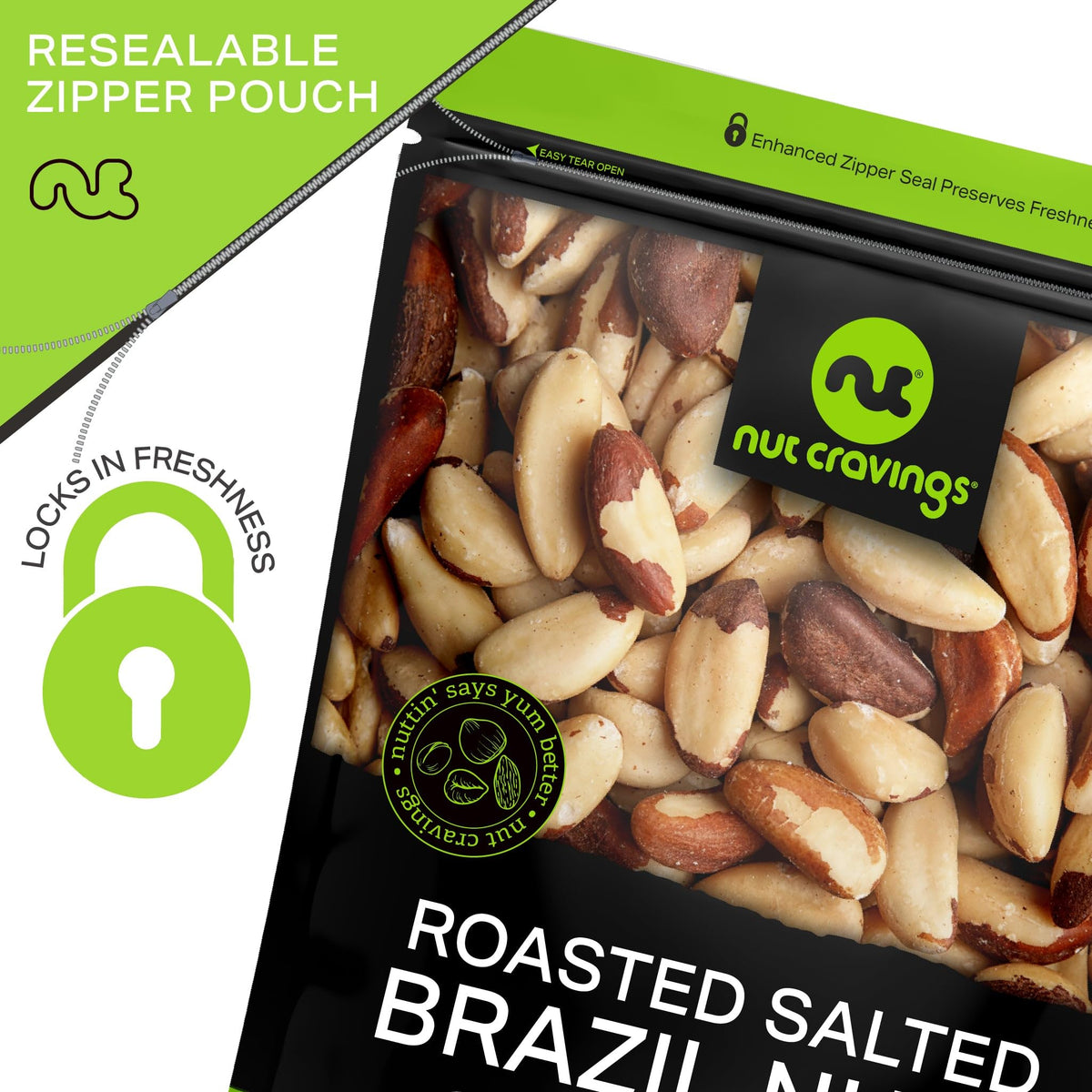 Nut Cravings Brazil nuts sprinkled on salad for a crunchy topping.