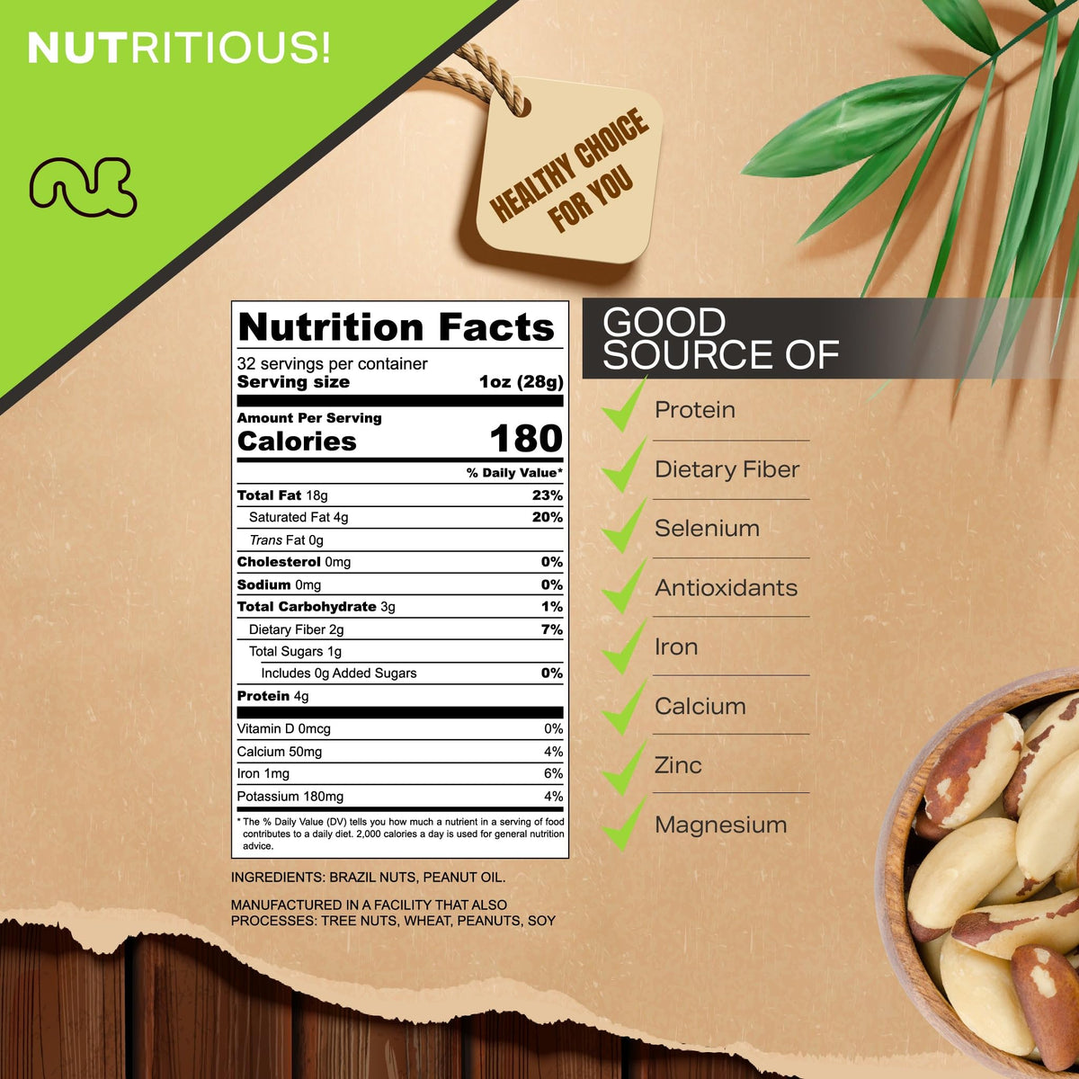 Nut Cravings Brazil nuts in hand ideal for a quick solo snack
