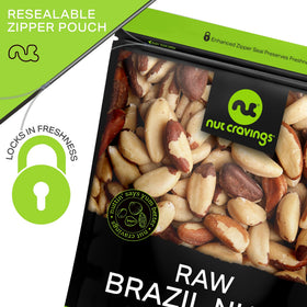 Nut Cravings Brazil nuts USA packaging highlights quality and freshness.