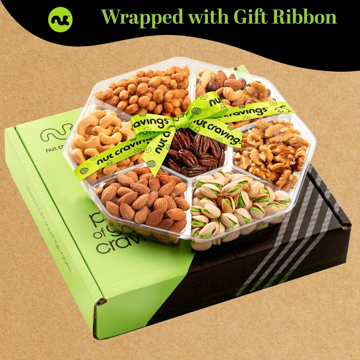 Nut Cravings bunny toy enhances the gift with a playful keepsake.