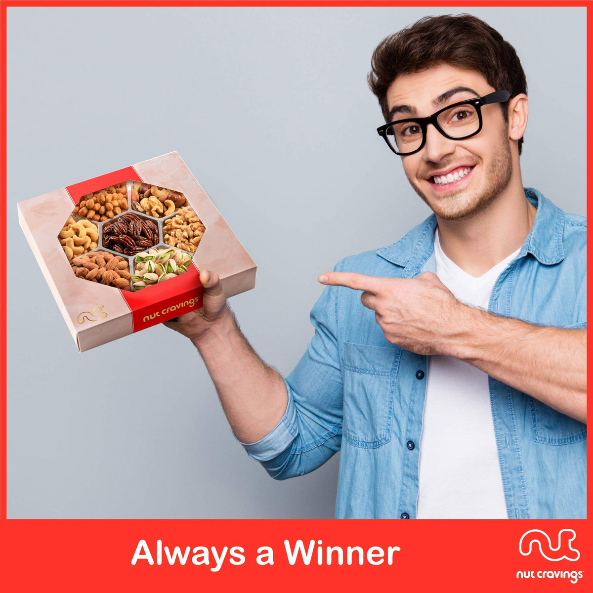 Nut Cravings gold stamping packaging for a premium feel.