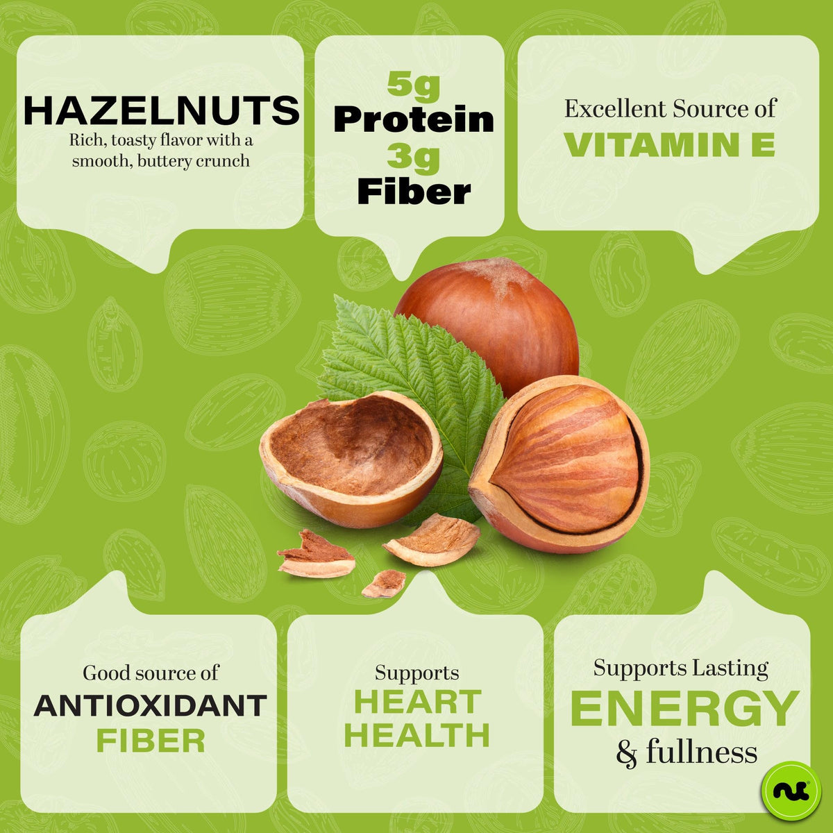 Nut Cravings hazelnuts with skin, natural and flavorful for baking.