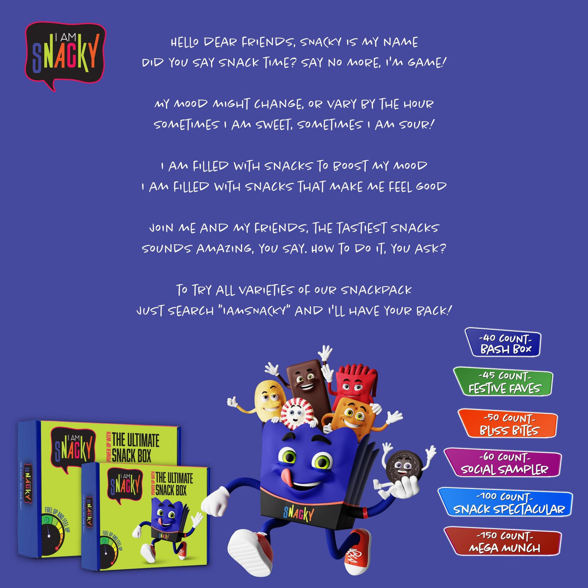 Nut Cravings I AM SNACKY basket arrangement invites joyful sharing
