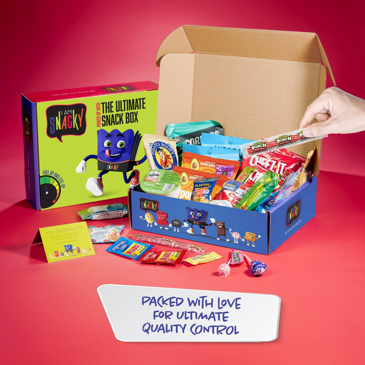Nut Cravings I AM Snacky mailer gift box highlighting premium presentation