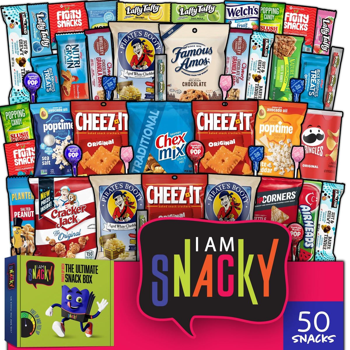 Nut Cravings I AM Snacky variety box front with gift ready packaging for gifting