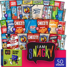 Nut Cravings I AM Snacky variety box front with gift ready packaging for gifting