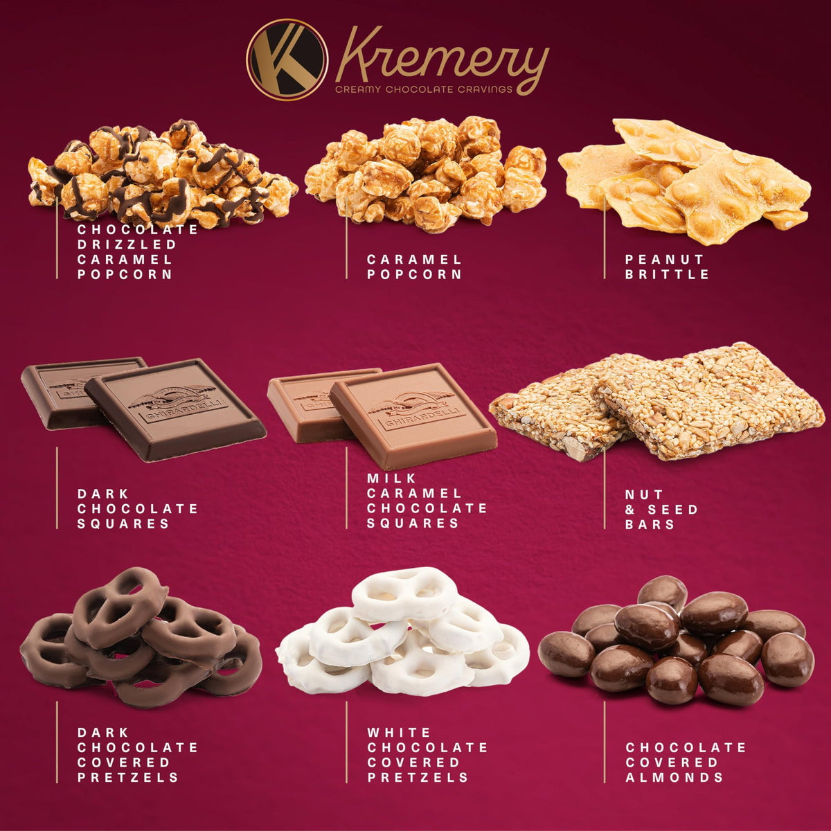 Nut Cravings KREMERY chocolate covered almonds, glossy bite-size treats