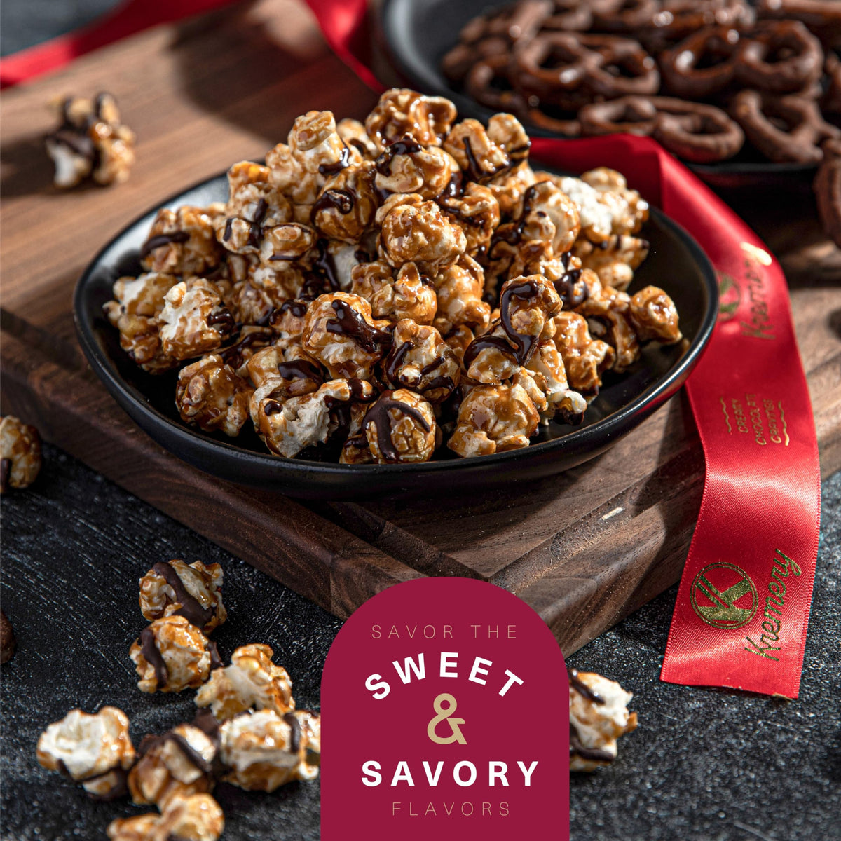 Nut Cravings KREMERY chocolate covered pretzels, sweet-salty pairing