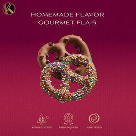 Gift-giving moment with Kremery Cravings chocolate pretzels.