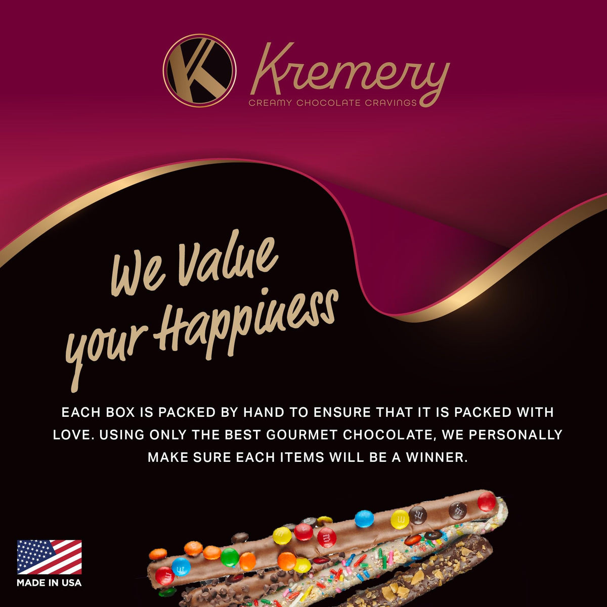 Nut Cravings KREMERY kosher-certified pretzels for quality and trust