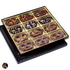 Nut Cravings Kremery pretzel twists topped with candy-coated accents add color and texture to snacking.