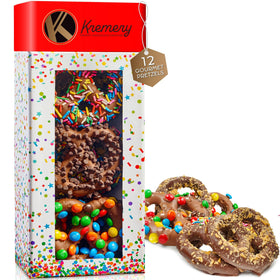 Nut Cravings KREMERY pretzel twists confetti box: ideal for celebrations.